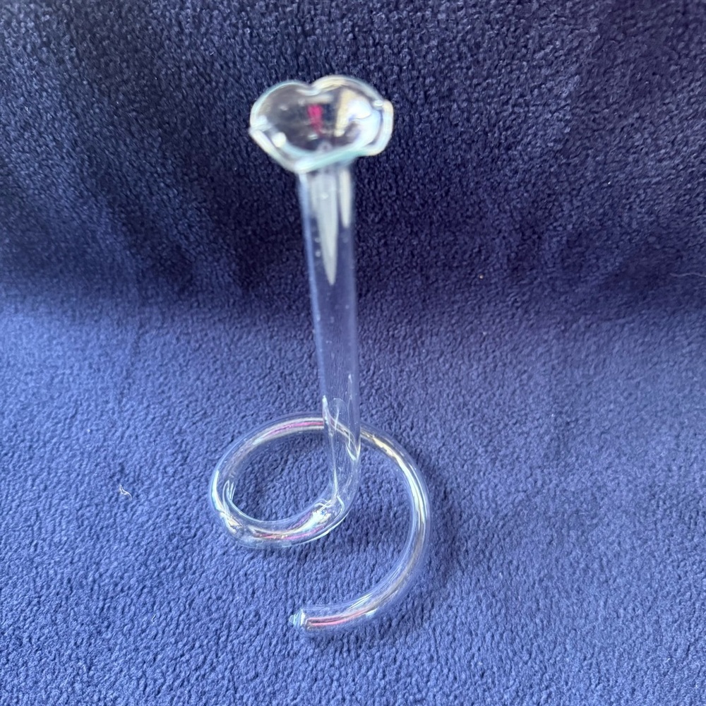 Vintage hand-blown clear art glass Bud Vase